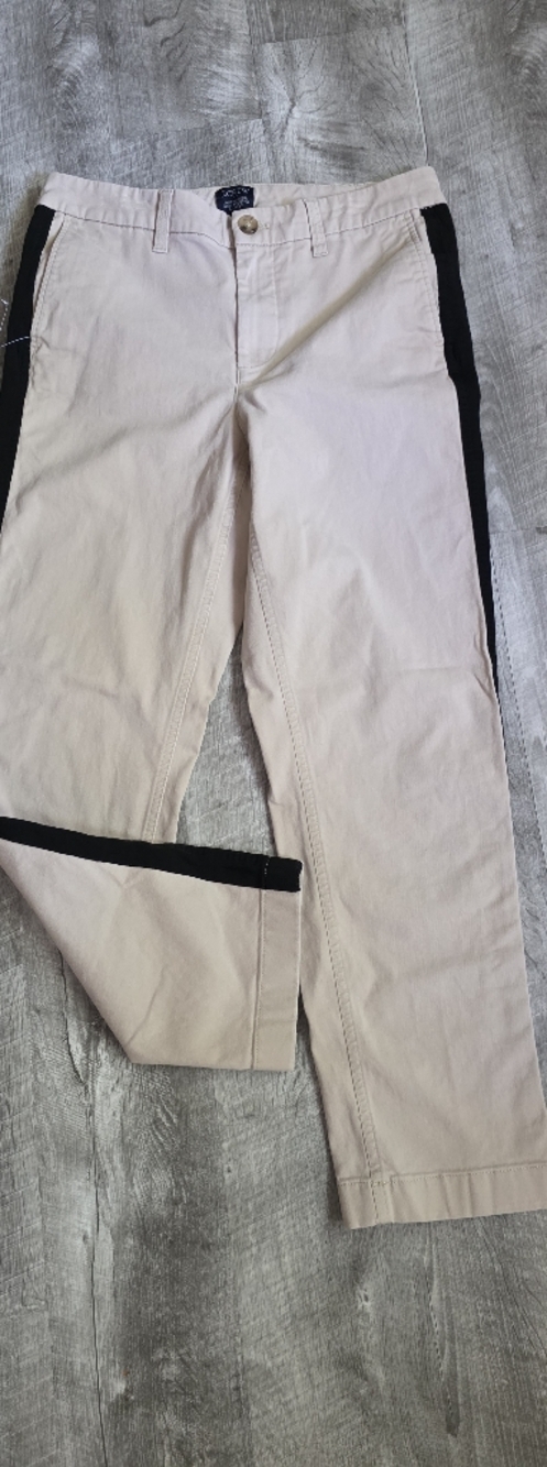 J. Crew Cream Chinos with Black Side Stripe